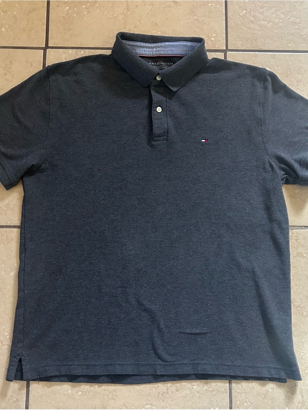 Tommy Hilfiger Men's Charcoal Short-Sleeve Polo